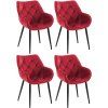 4er Set Stuhl Tanna Samt (Farbe dunkelgrau)