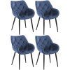 4er Set Stuhl Tanna Samt (Farbe dunkelgrau)