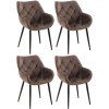 4er Set Stuhl Tanna Samt (Farbe dunkelgrau)