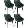 4er Set Stuhl Tanna Samt (Farbe dunkelgrau)