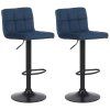 2er Set Barhocker Feni Samt (Farbe blau)