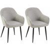 2er Set Esszimmerstühle Boise Stoff (Farbe grau)