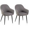 2er Set Esszimmerstühle Boise Stoff (Farbe grau)