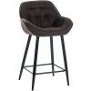 Barhocker Gibson (Farbe dunkelgrau, Grundmaterial Samt)