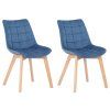2er Esszimmerstühle Passaic Samt (Farbe blau)