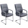 2er Set Freischwinger XXL Anubis Kunstleder (Farbe grau)