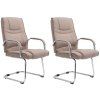 2er Set Freischwinger Attila Stoff (Farbe creme)