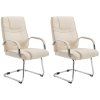 2er Set Freischwinger Attila Stoff (Farbe creme)