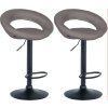 2er Set Barhocker Olinda Stoff (Farbe grau, Gestell Farbe weiß)