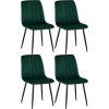 4er Set Stühle Dijon (Farbe blau, Grundmaterial Samt)
