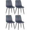 4er Set Stühle Dijon (Farbe blau, Grundmaterial Samt)