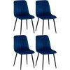 4er Set Stühle Dijon (Farbe blau, Grundmaterial Samt)