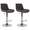 2er Set Barhocker Lentini Stoff (Farbe dunkelgrau, Gestell Farbe chrom)