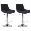 2er Set Barhocker Lentini Stoff (Farbe dunkelgrau, Gestell Farbe chrom)