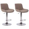 2er Set Barhocker Lentini Stoff (Farbe dunkelgrau, Gestell Farbe chrom)