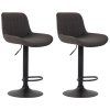 2er Set Barhocker Lentini Stoff (Farbe dunkelgrau, Gestell Farbe chrom)