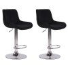 2er Set Barhocker Lentini Samt (Farbe dunkelgrau, Gestell Farbe schwarz)