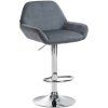 Barhocker Braga Samt (Farbe dunkelgrau, Gestell Farbe chrom)