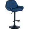 Barhocker Braga Samt (Farbe blau, Gestell Farbe chrom)