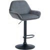 Barhocker Braga Samt (Farbe dunkelgrau, Gestell Farbe chrom)