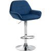 Barhocker Braga Samt (Farbe dunkelgrau, Gestell Farbe chrom)