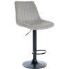Barhocker Toni Samt (Farbe grau, Gestell Farbe schwarz)