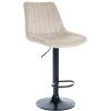Barhocker Toni Samt (Farbe grau, Gestell Farbe schwarz)