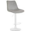 Barhocker Toni Samt (Farbe grau, Gestell Farbe schwarz)