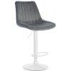 Barhocker Toni Samt (Farbe grau, Gestell Farbe schwarz)