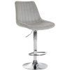 Barhocker Toni Samt (Farbe grau, Gestell Farbe schwarz)