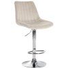 Barhocker Toni Samt (Farbe grau, Gestell Farbe schwarz)