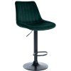 Barhocker Toni Samt (Farbe grau, Gestell Farbe schwarz)