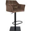 Barhocker Damaso Samtbezug (Farbe grau, Gestell Farbe schwarz)