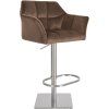 Barhocker Damaso Samtbezug (Farbe grau, Gestell Farbe schwarz)