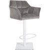 Barhocker Damaso Samtbezug (Farbe grau, Gestell Farbe schwarz)