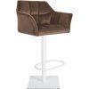 Barhocker Damaso Samtbezug (Farbe grau, Gestell Farbe schwarz)