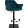 Barhocker Damaso Samtbezug (Farbe grau, Gestell Farbe schwarz)