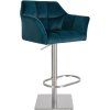 Barhocker Damaso Samtbezug (Farbe grau, Gestell Farbe schwarz)