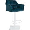 Barhocker Damaso Samtbezug (Farbe grau, Gestell Farbe schwarz)