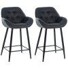 2er Set Barhocker Gibson (Farbe schwarz, Grundmaterial Samt)