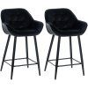 2er Set Barhocker Gibson Samt Sitzhöhe 76 cm (Farbe dunkelgrün)