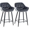 2er Set Barhocker Gibson Samt Sitzhöhe 76 cm (Farbe dunkelgrün)