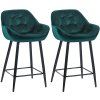 2er Set Barhocker Gibson Samt Sitzhöhe 76 cm (Farbe dunkelgrün)