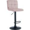 Barhocker Peru Samt (Farbe braun, Gestell Farbe chrom)