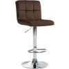 Barhocker Peru Samt (Farbe braun, Gestell Farbe chrom)