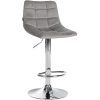 Barhocker Jerry Samt (Farbe braun, Gestell Farbe chrom)