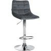 Barhocker Jerry Samt (Farbe braun, Gestell Farbe chrom)