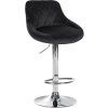 Barhocker Lazio Samt (Farbe dunkelgrau, Gestell Farbe chrom)