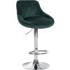 Barhocker Lazio Samt (Farbe dunkelgrau, Gestell Farbe chrom)