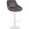Barhocker Lazio Samt (Farbe dunkelgrau, Gestell Farbe chrom)